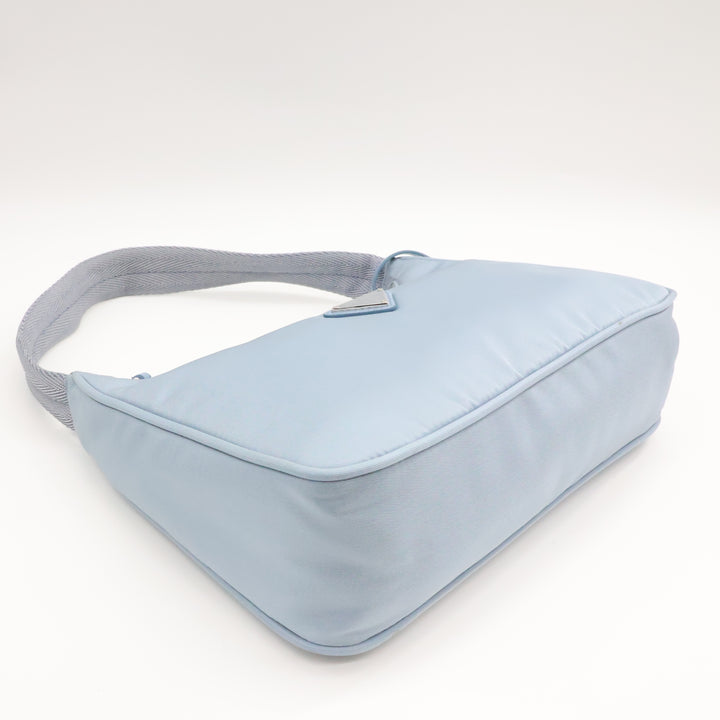 Prada Light Blue Nylon Re-Edition 2000 Pochette Handbag