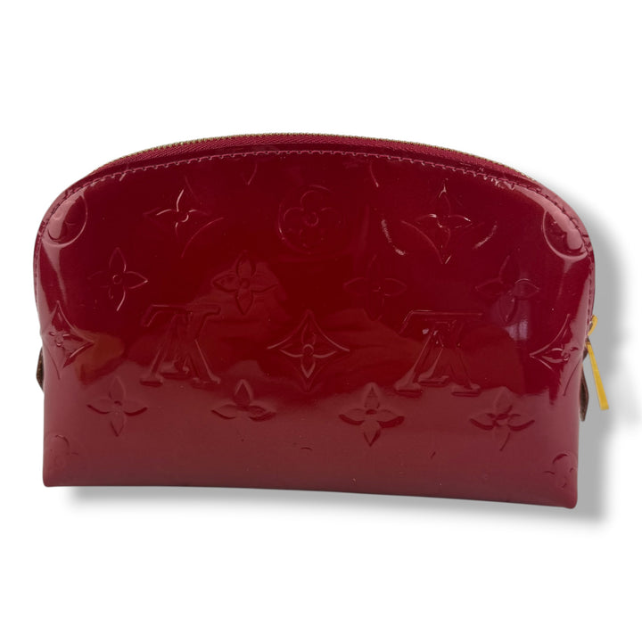 Louis Vuitton Red Vernis Patent Leather Travel Cosmetic PM Pouch