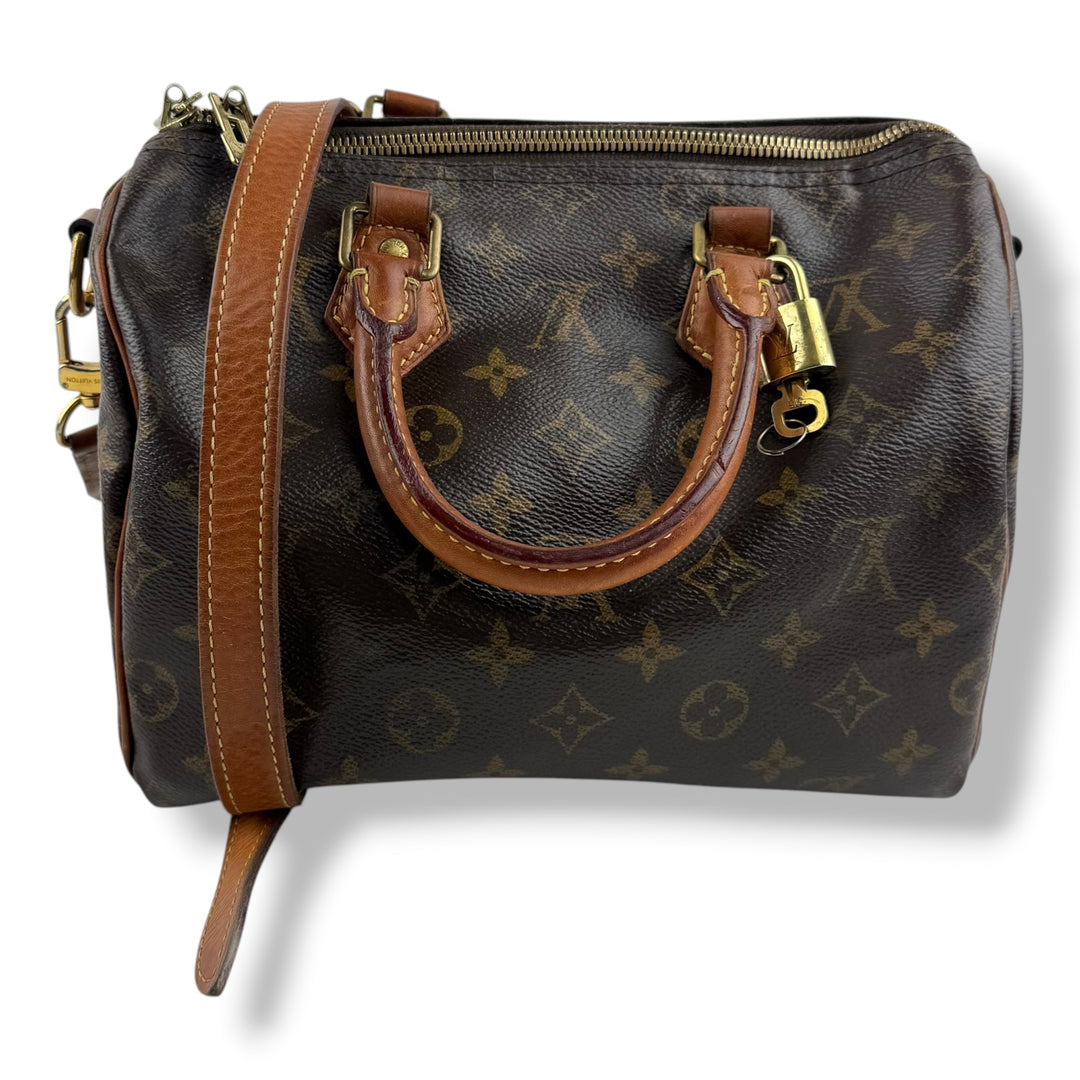 Louis Vuitton Brown Monogram Speedy Bandouliere 25 Handbag