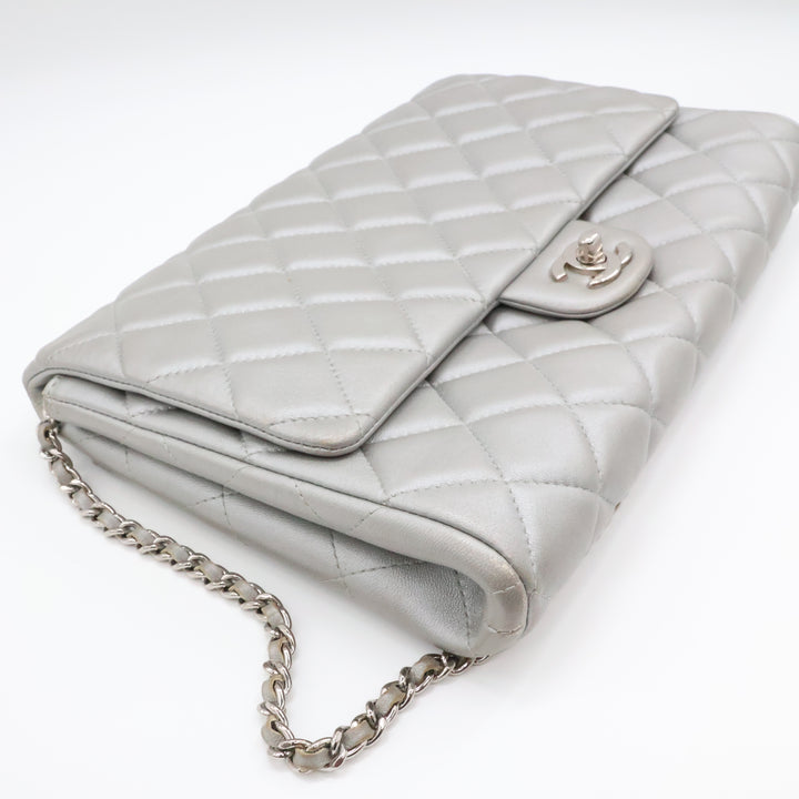 Chanel Lambskin Grey Timeless WOC Classic Flap Shoulder Bag