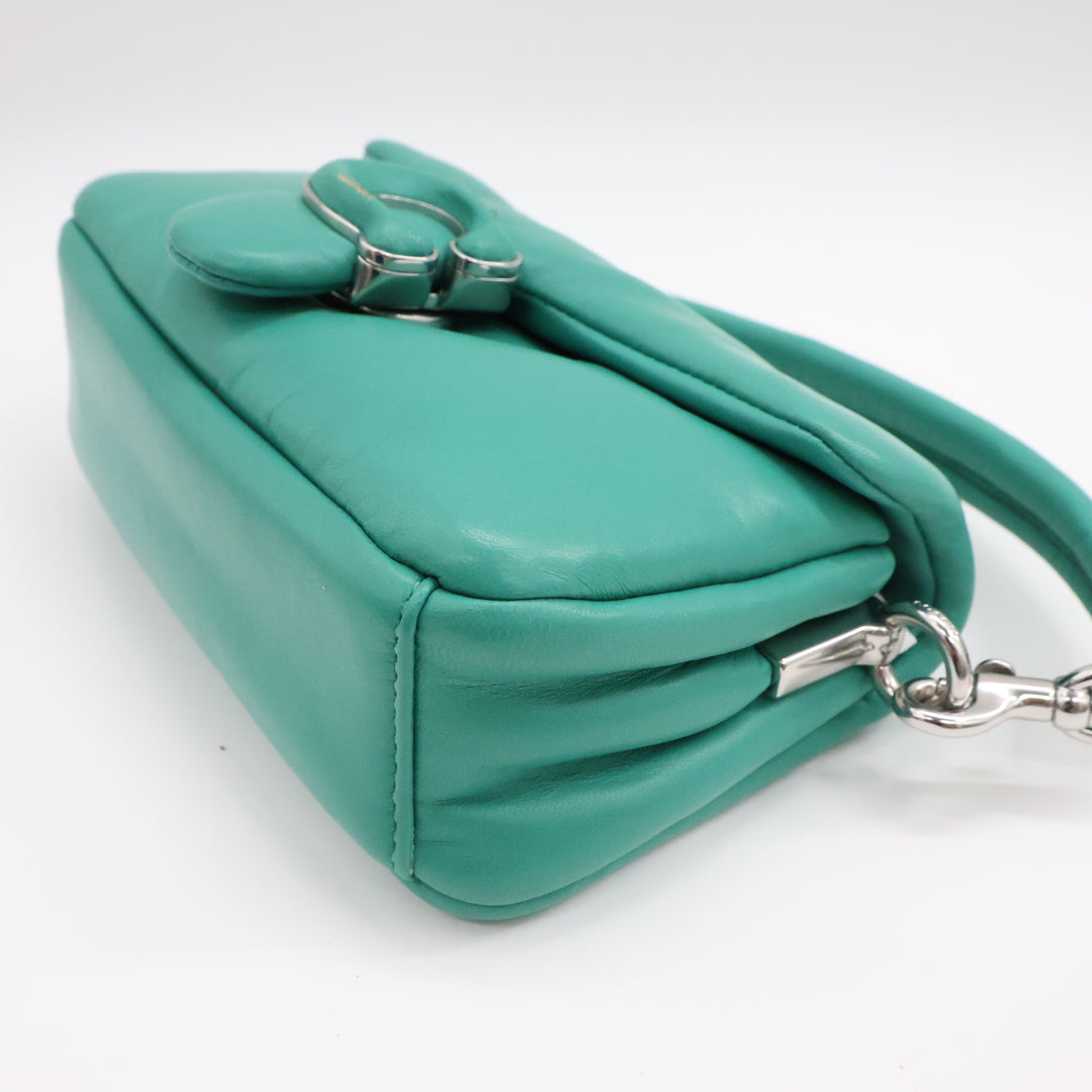 Coach Pillow Tabby 18 Green Leather Handbag