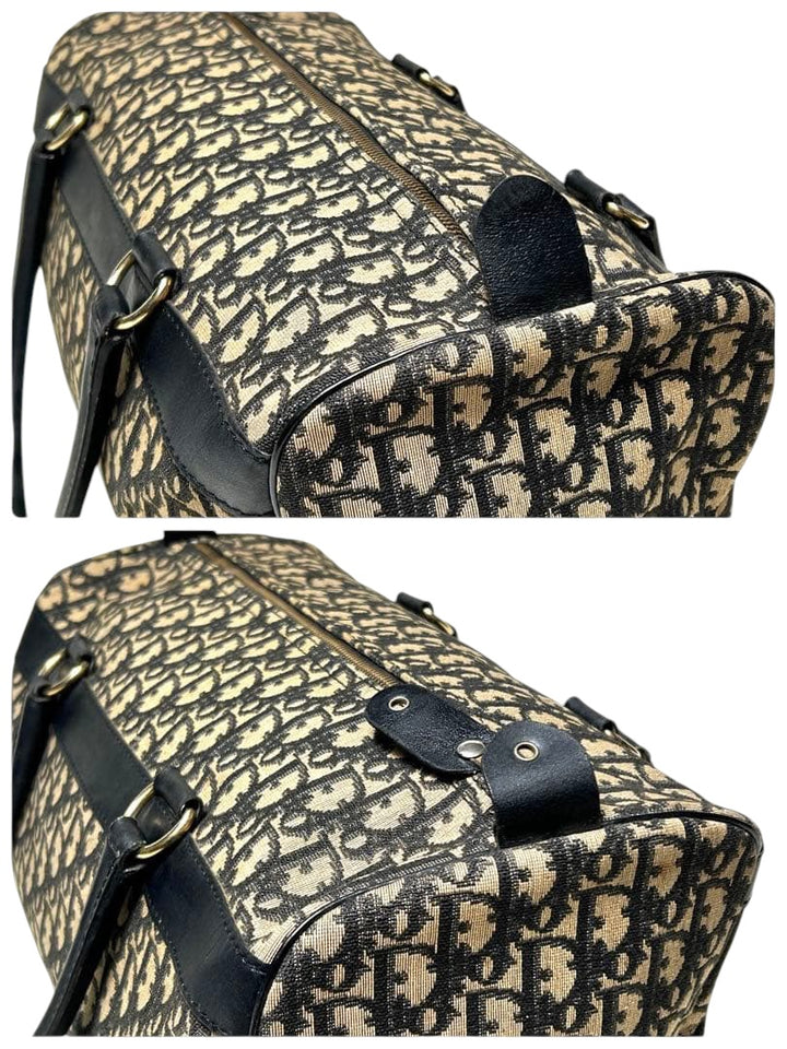 Christian Dior Boston Monogram Oblique Beige/Navy Handbag