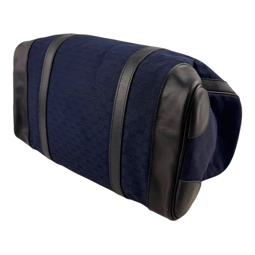 Gucci Navy GG Monogram Boston Canvas Bag