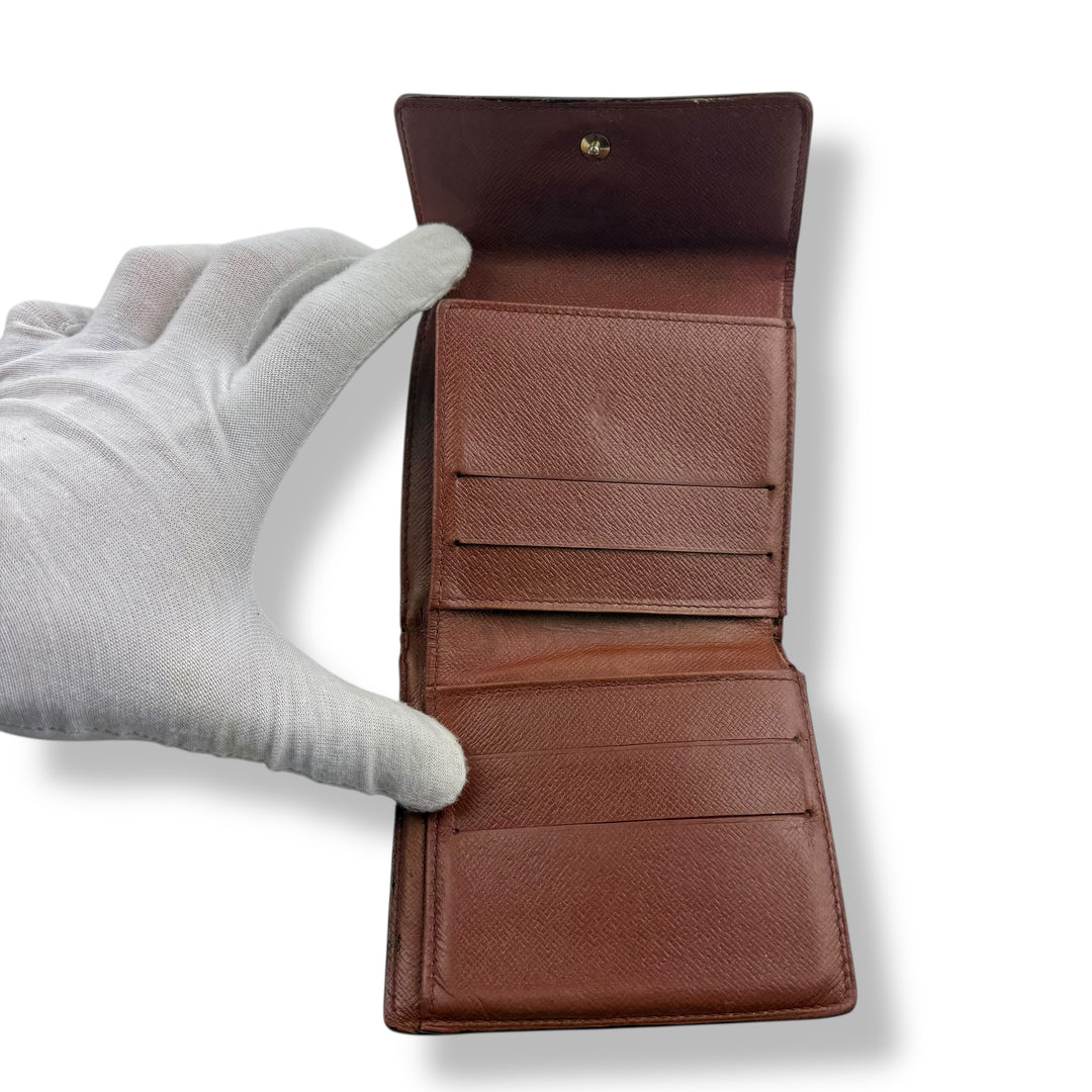 Louis Vuitton Vintage Brown Monogram Compact Bifold Wallet Purse