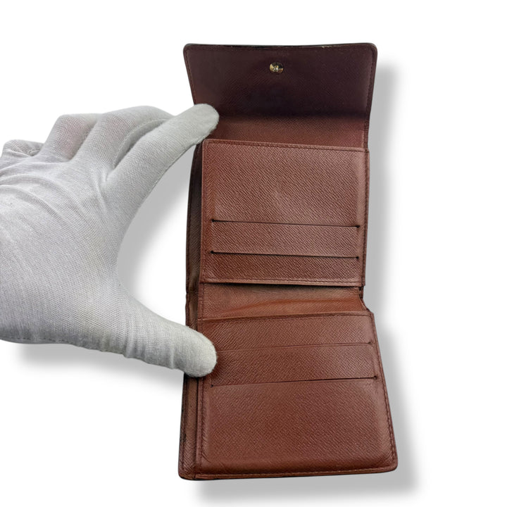 Louis Vuitton Vintage Brown Monogram Compact Bifold Wallet Purse