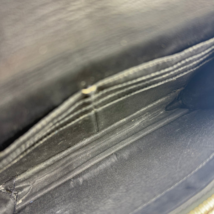 Saint Laurent YSL Black Envelope Leather Wallet On Chain Handbag