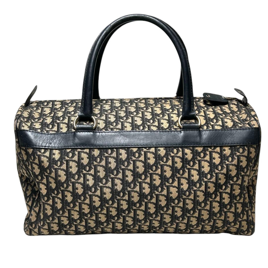 Christian Dior Boston Monogram Oblique Beige/Navy Handbag