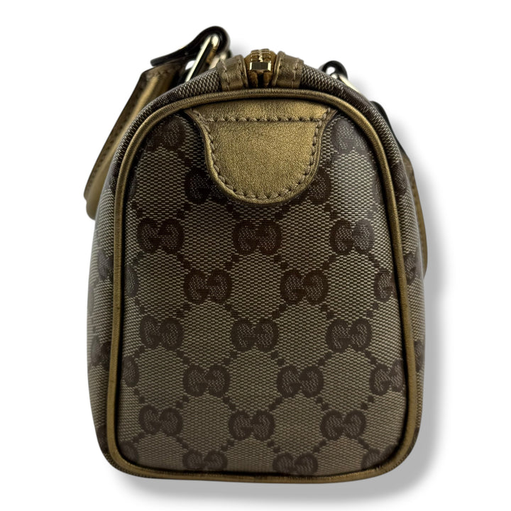 Gucci GG Gold/Beige Boston Canvas Bag