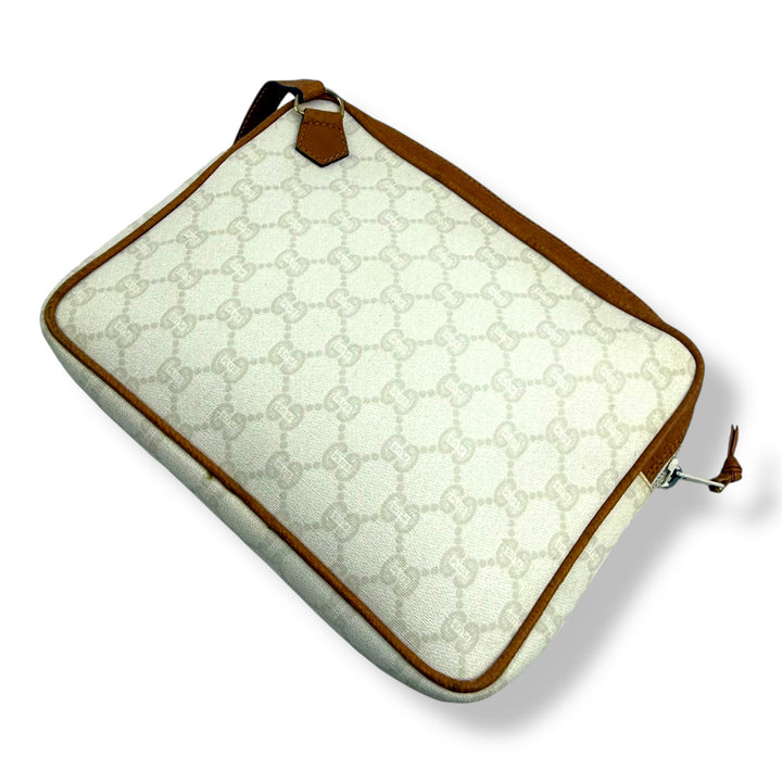 Gucci Plus White Monogram Clutch Pouch Bag