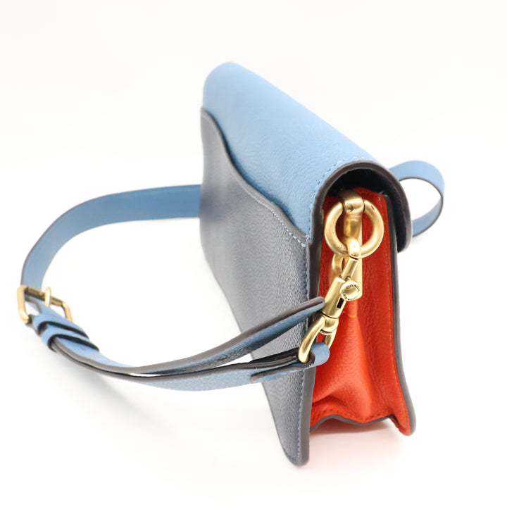 Coach Tabby 26 Blue/Beige Leather Handbag