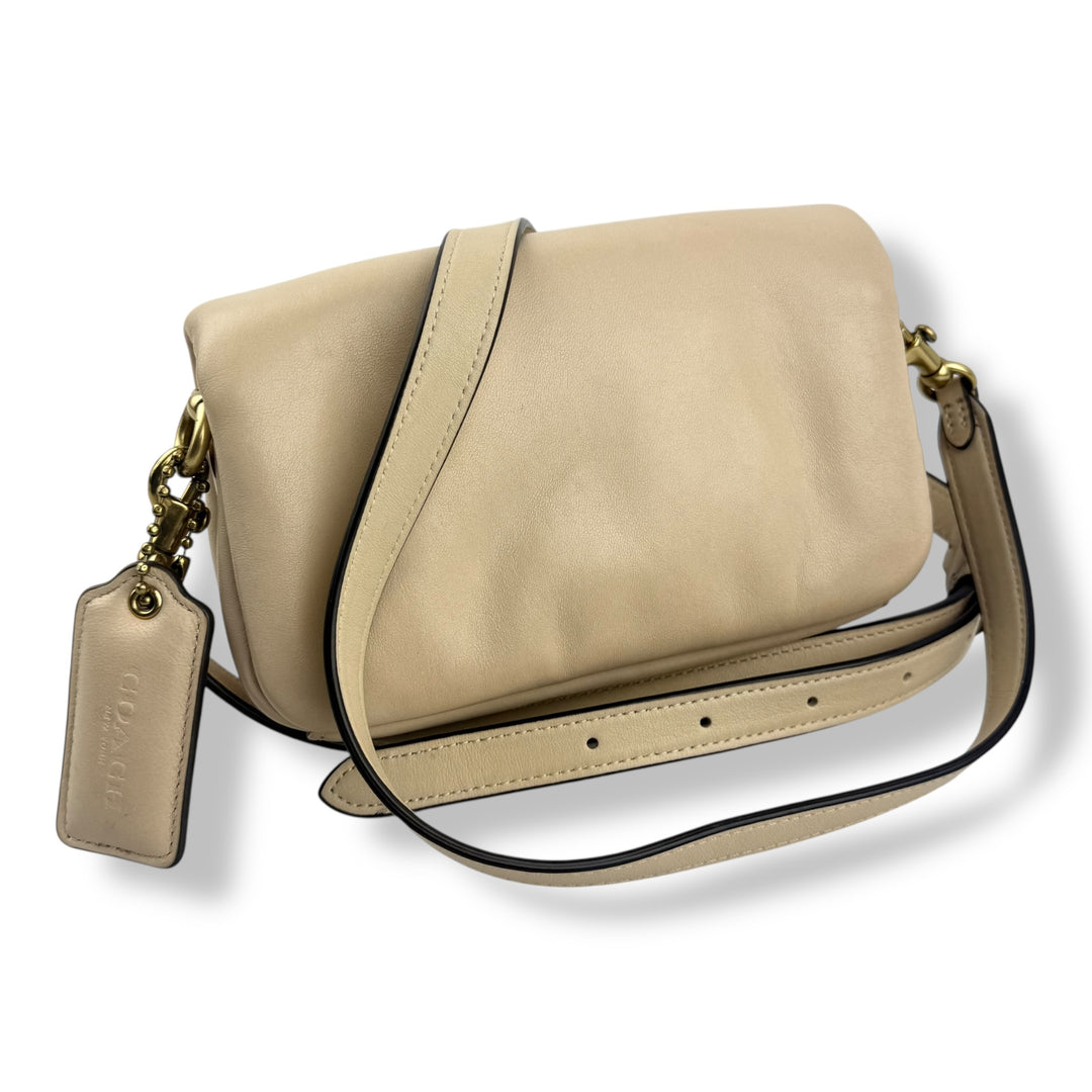 Coach Pillow Tabby 18 Cream Leather Handbag