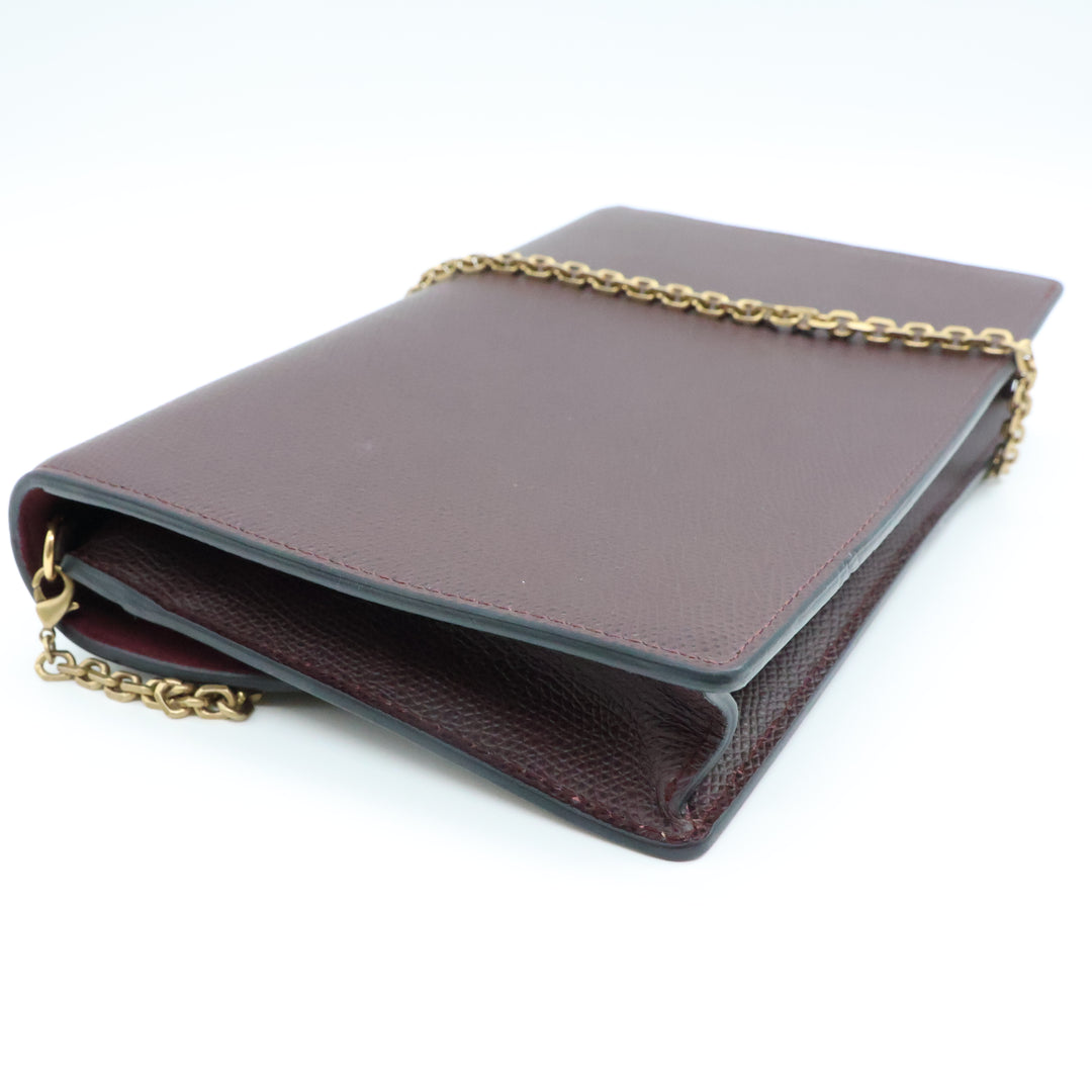 Dior Lady Dior Burgundy Wallet on Chain Pochette Bag