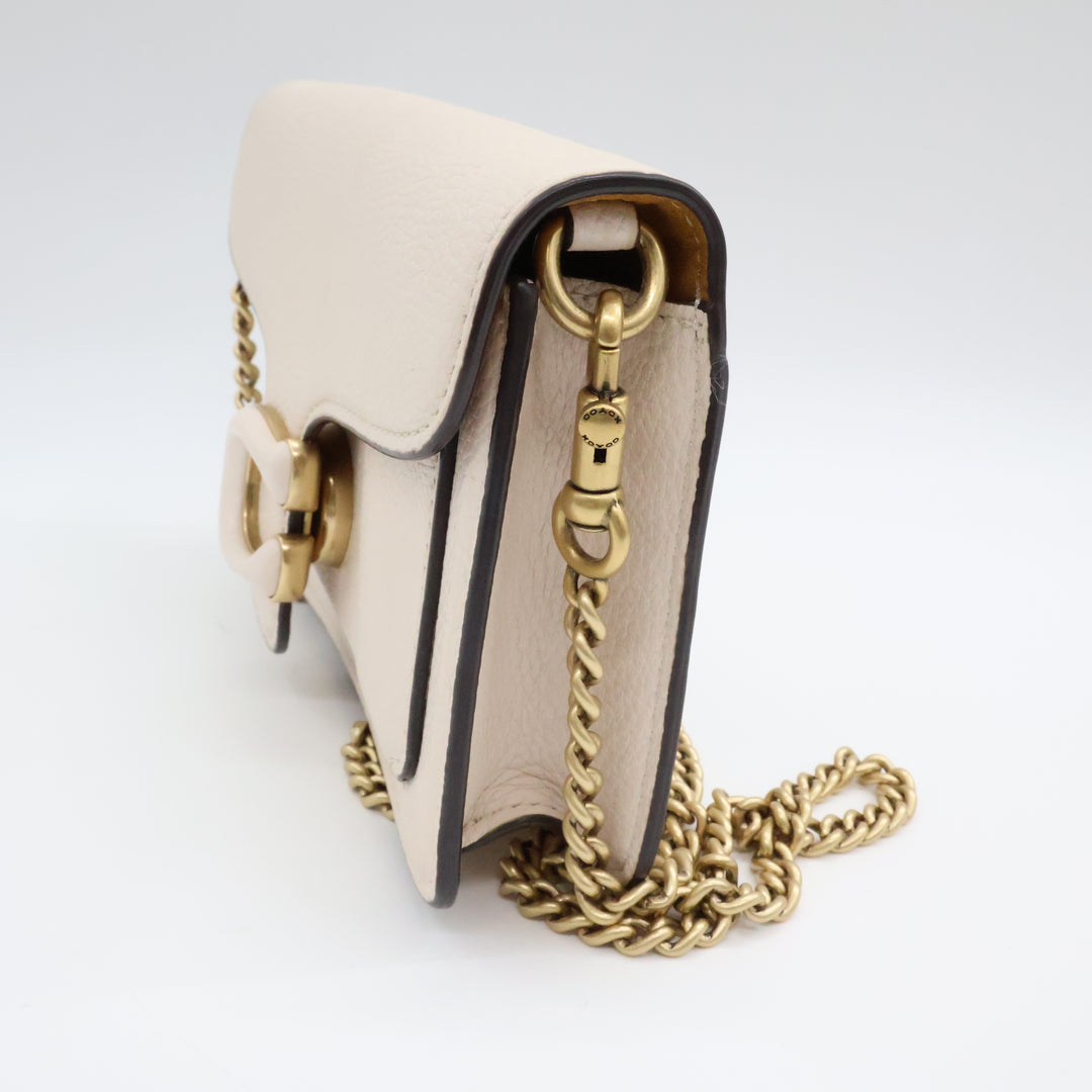 Coach Tabby Wallet On Chain Cream Leather Handbag