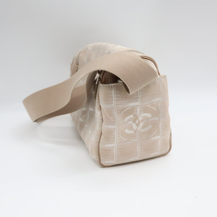 Chanel Nude/White Travel Line Shoulder Handbag