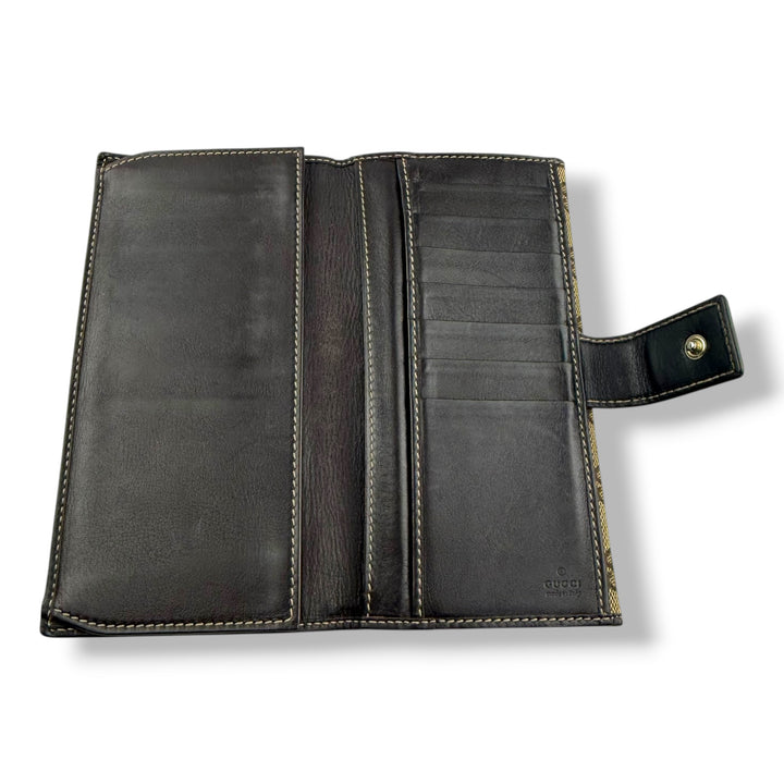 Gucci GG Beige/Brown Monogram Femme Bifold Purse