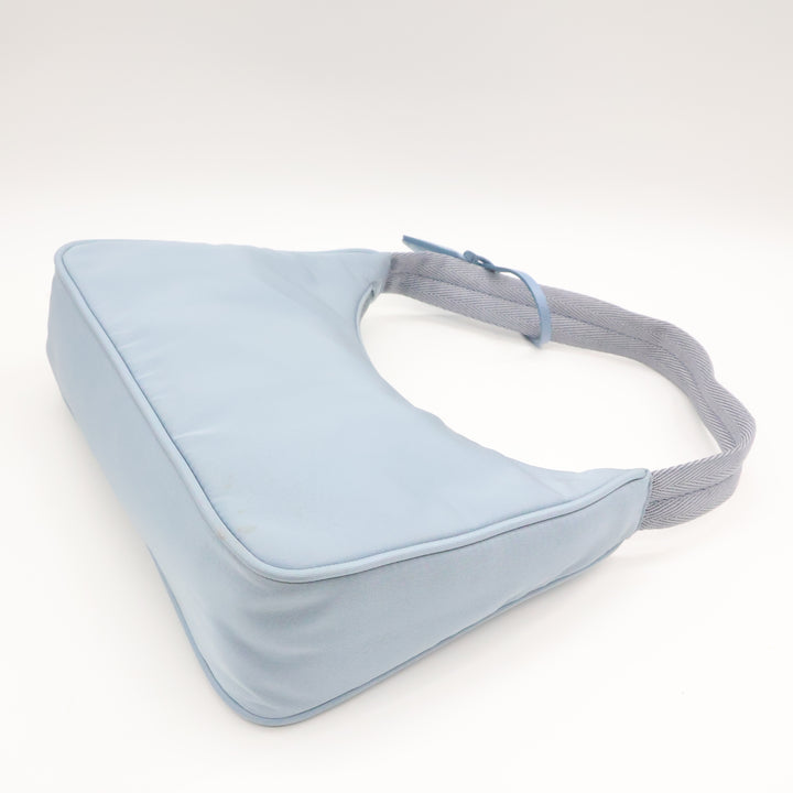 Prada Light Blue Nylon Re-Edition 2000 Pochette Handbag
