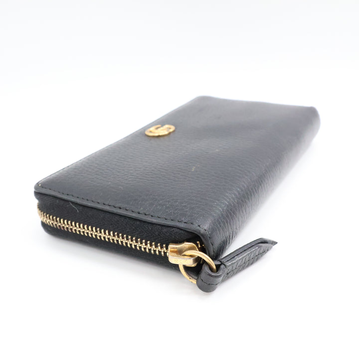 Gucci GG Black GG Marmont Zip Around Wallet