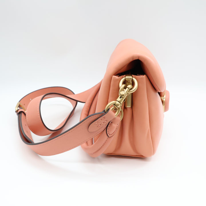 Coach Pillow Tabby 26 Coral Leather Handbag
