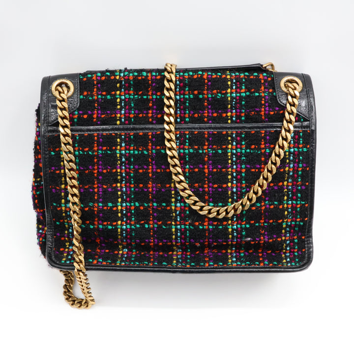YSL Saint Laurent Niki Tweed Multicolour Shoulder Bag
