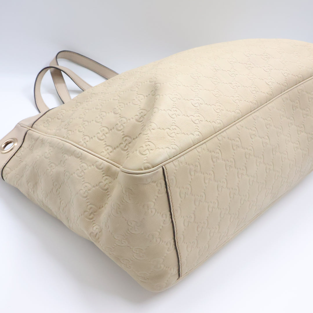 Gucci GG Beige Leather Tote Bag