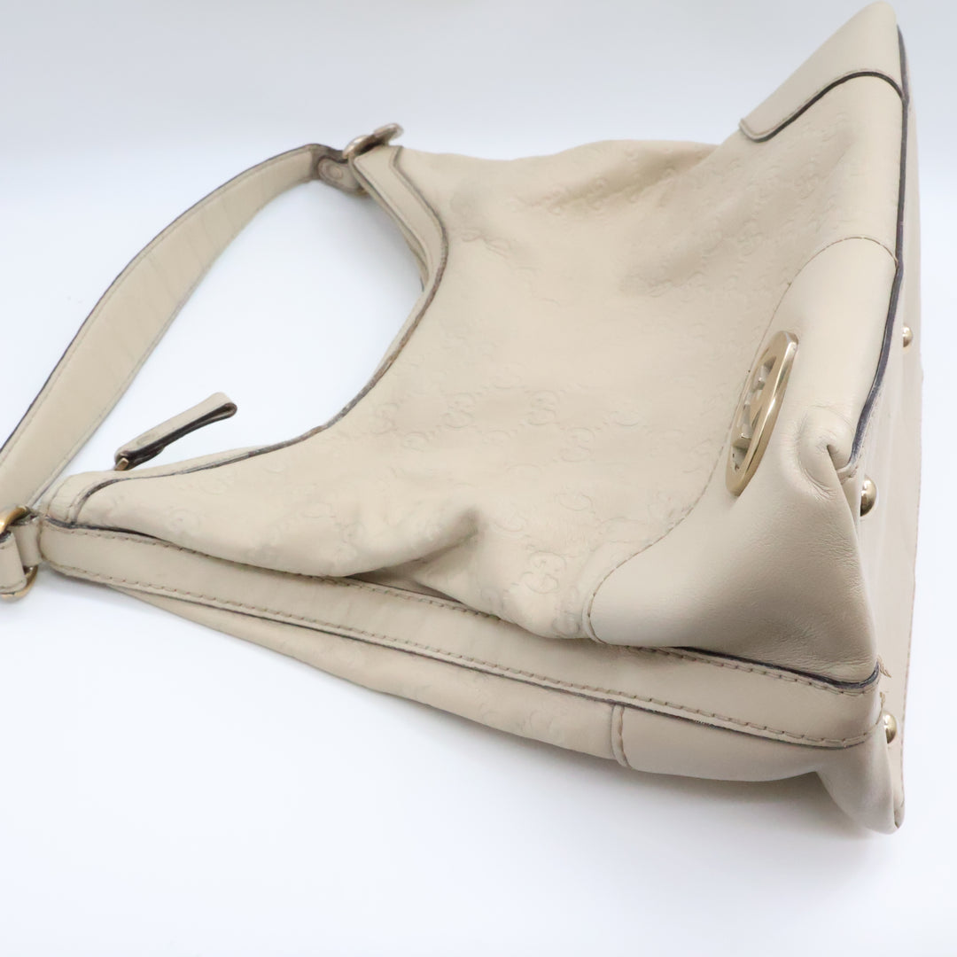 Gucci GG Guccissima Shoulder Beige Abbey D-Ring Tote Handbag