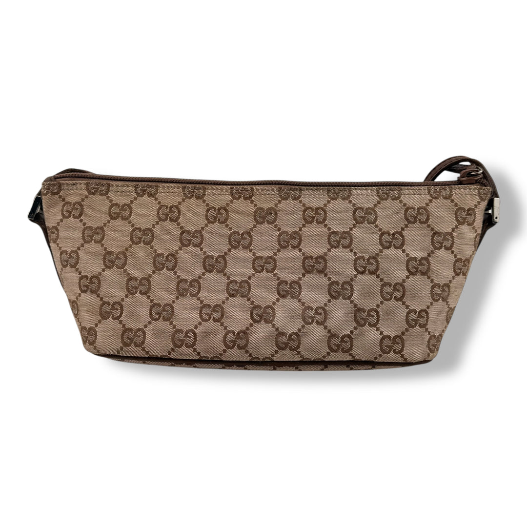 Gucci GG Supreme Beige/Brown Boat Pochette Handbag