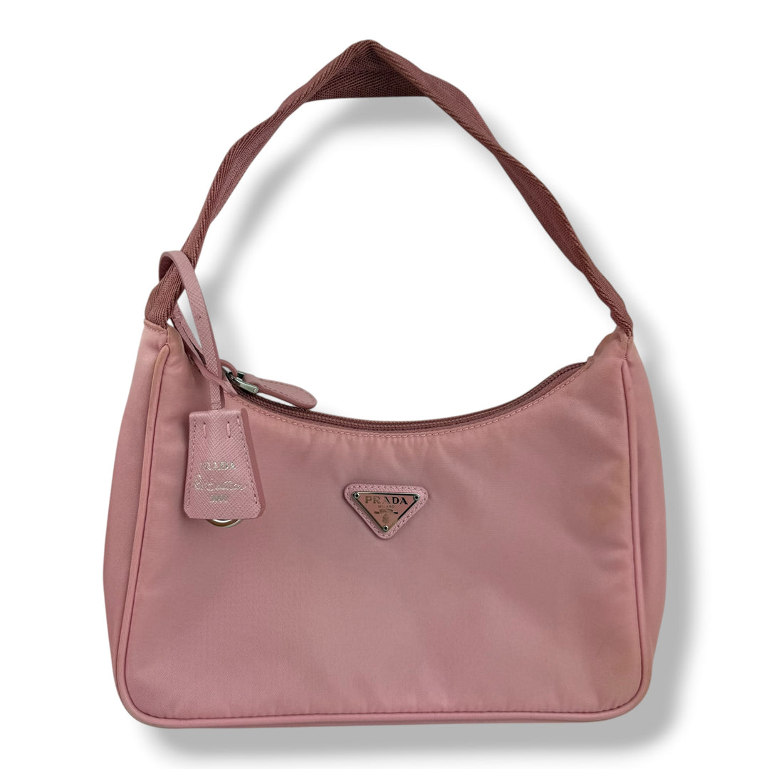 Prada Pink Nylon Re-Edition Pochette Handbag