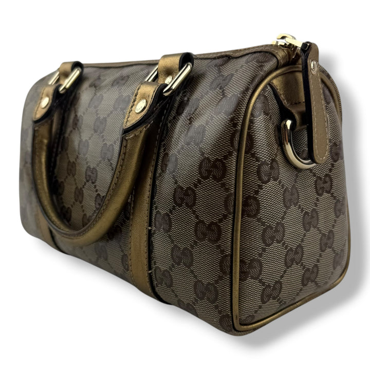 Gucci GG Gold/Beige Boston Canvas Bag