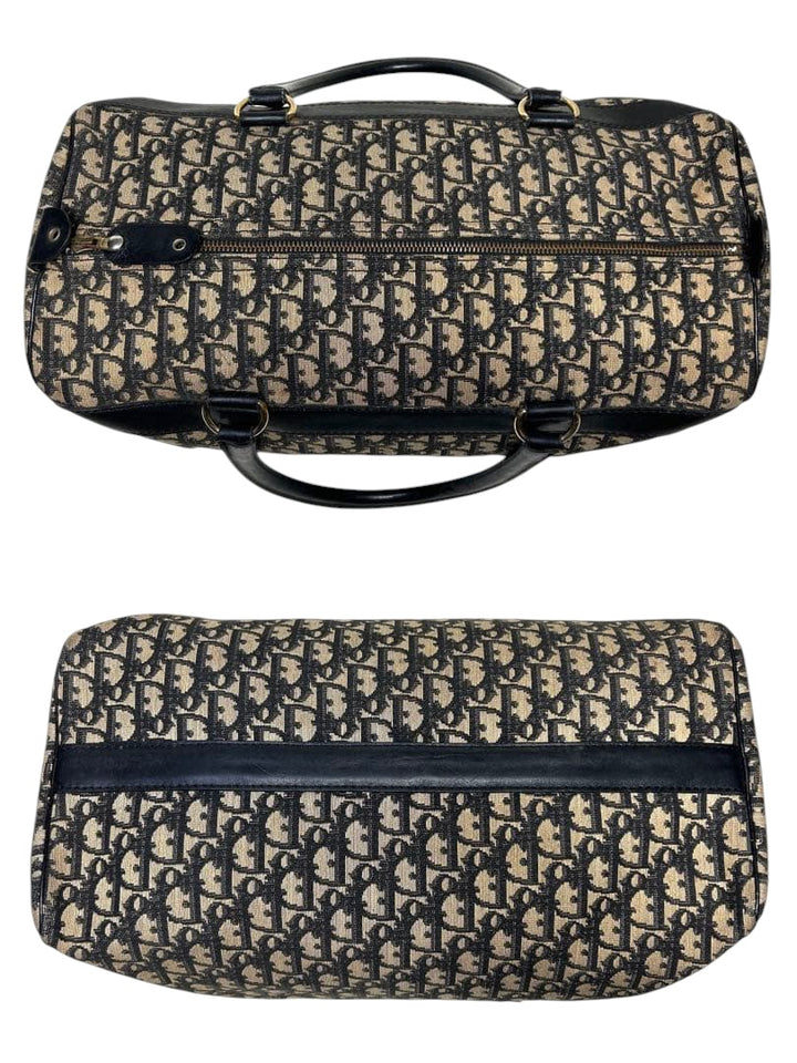 Christian Dior Boston Monogram Oblique Beige/Navy Handbag