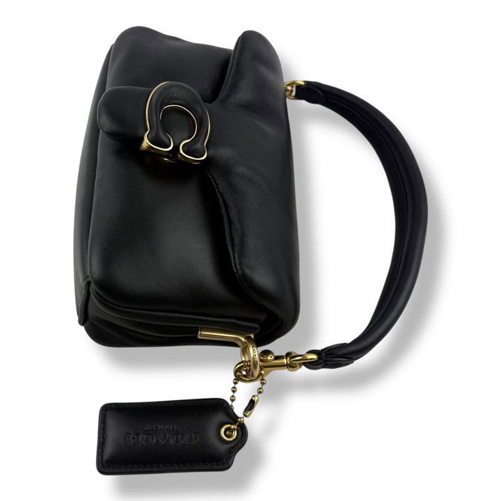 Coach Pillow Tabby 18 Black Leather Handbag