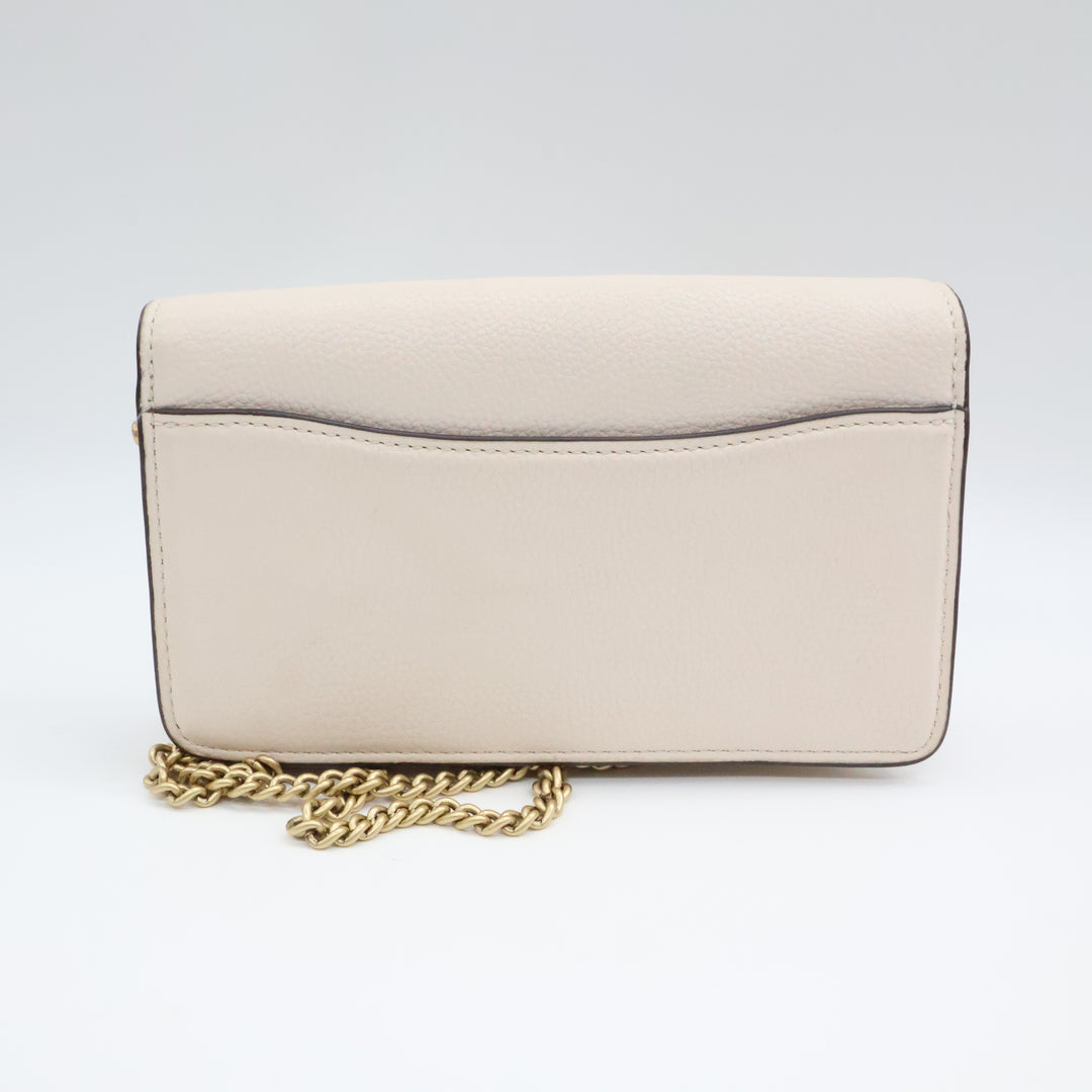 Coach Tabby Wallet On Chain Cream Leather Handbag