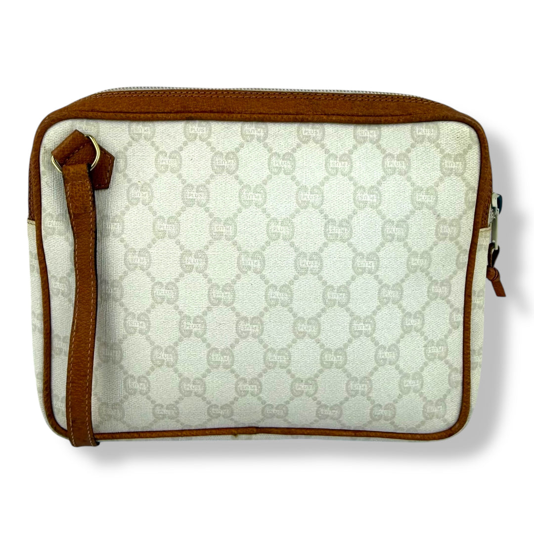 Gucci Plus White Monogram Clutch Pouch Bag
