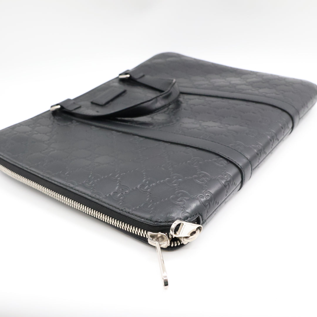 Gucci Guccissima Black Briefcase Business Bag