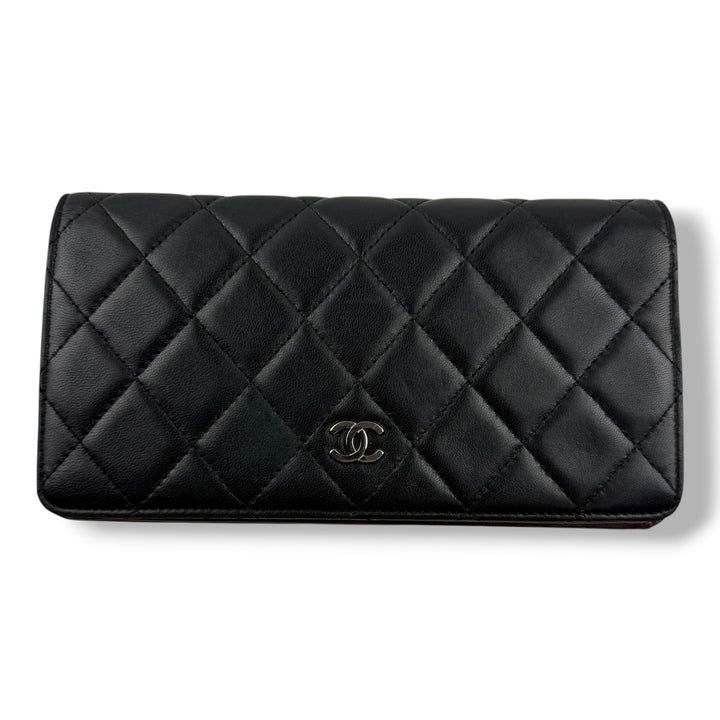 Chanel Long Lambskin Black Wallet
