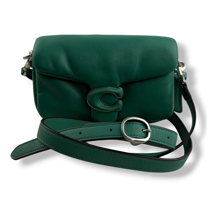 Coach Pillow Tabby 18 Teal Leather Handbag
