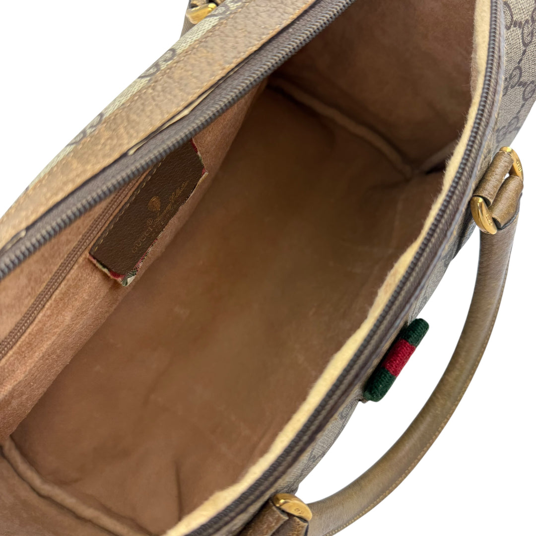 Gucci Beige GG Monogram Boston Canvas Bag