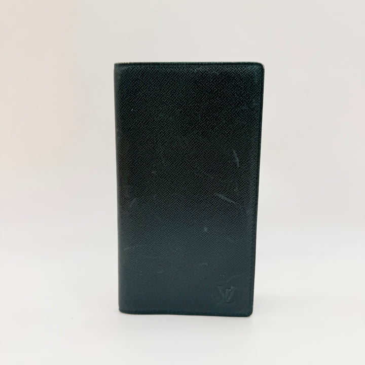 Louis Vuitton Green Taiga Leather Brazza Long Wallet