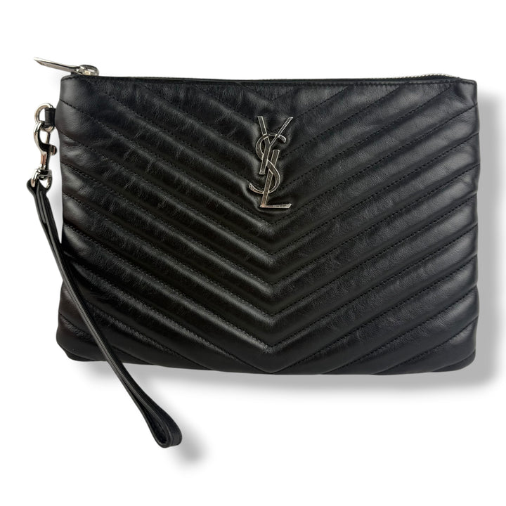 Saint Laurent Cassandre Matalesse Jolie Black Clutch Pouch