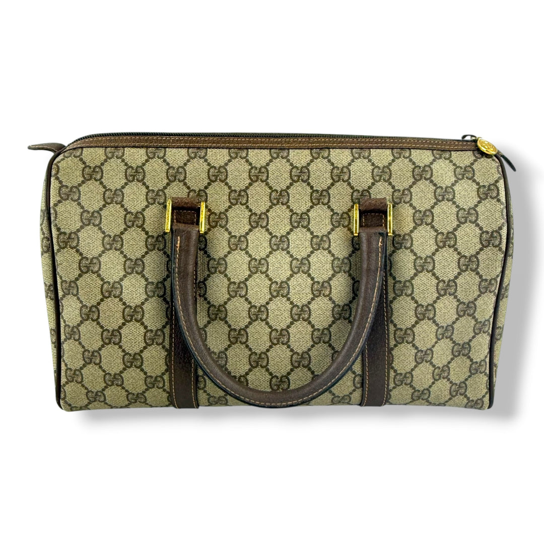 Gucci Beige GG Monogram Boston Canvas Bag
