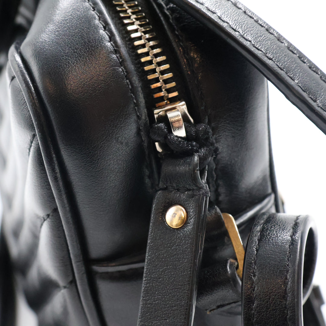 Saint Laurent Medium YSL Black Lou Black Quilted Leather Crossbody Handbag