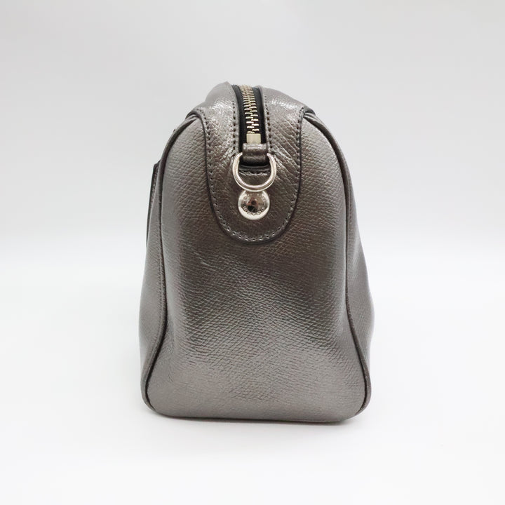 Coach Mini Bennett Metallic Grey Satchel Handbag