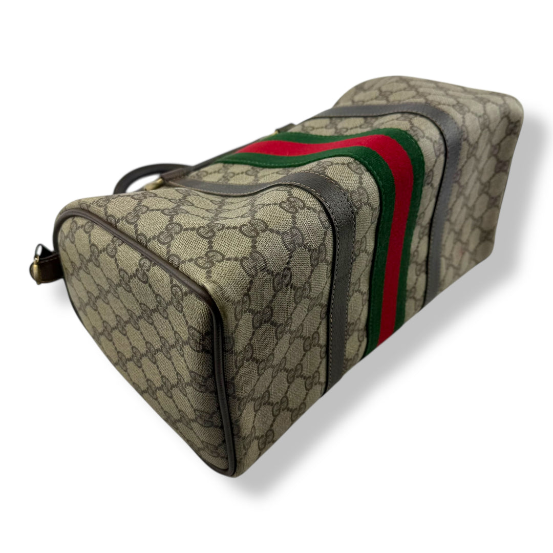 Gucci Beige GG Monogram Boston Canvas Bag