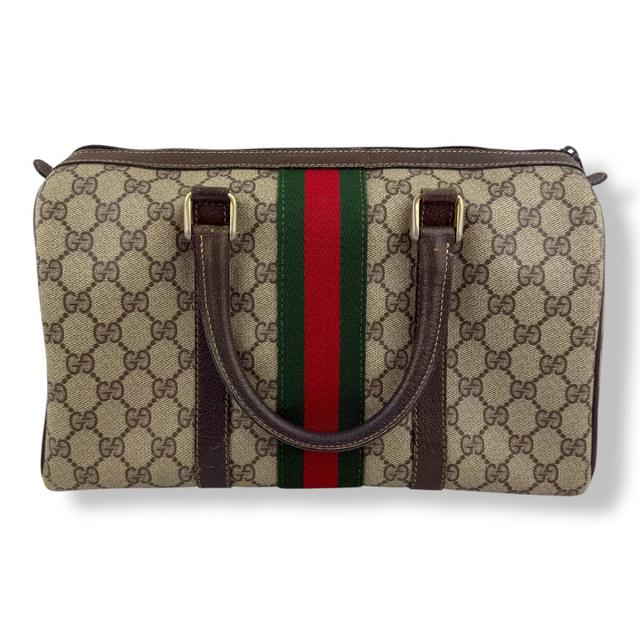 Gucci Beige GG Monogram Boston Canvas Bag