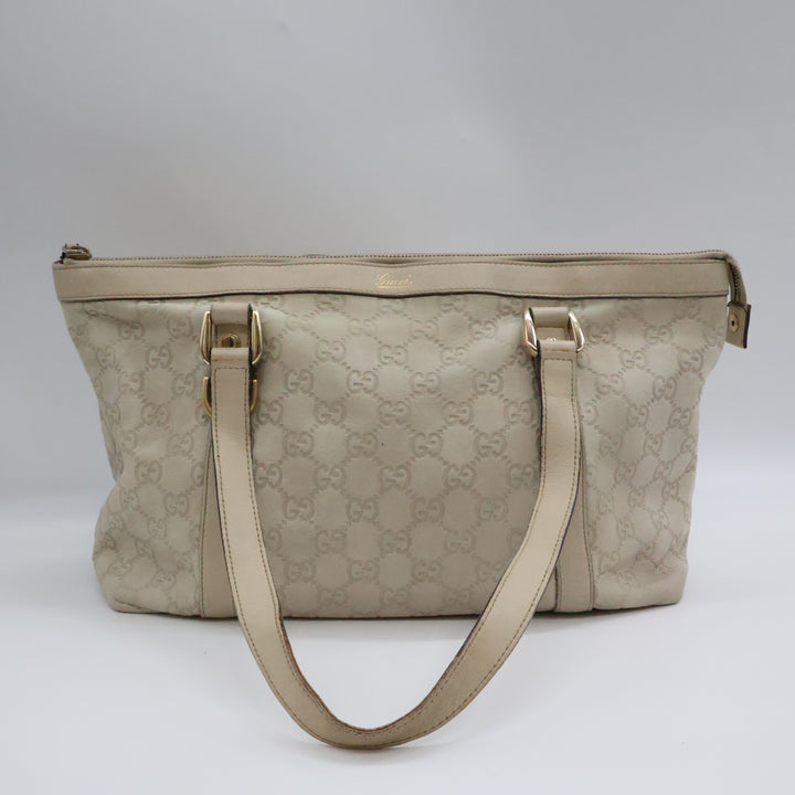 Gucci GG Guccissima Beige Abbey D-Ring Tote Handbag