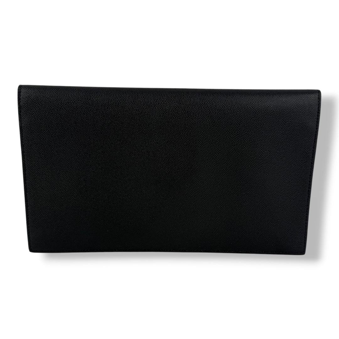 Saint Laurent YSL Uptown Black Leather Clutch Bag