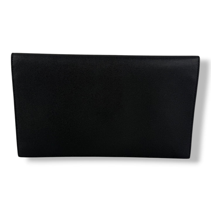 Saint Laurent YSL Uptown Black Leather Clutch Bag