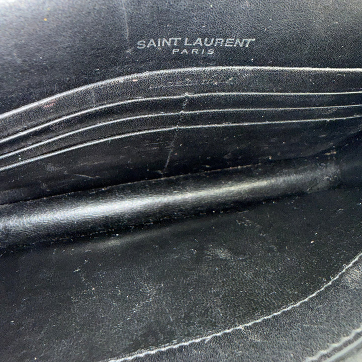 Saint Laurent YSL Black Leather Kate Tassel Wallet On Chain Handbag