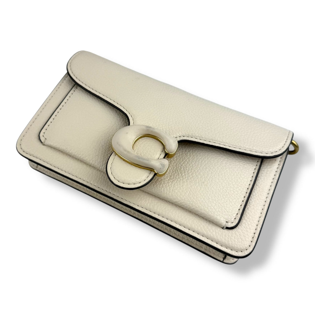 Coach Tabby Wallet On Chain Cream Leather Handbag