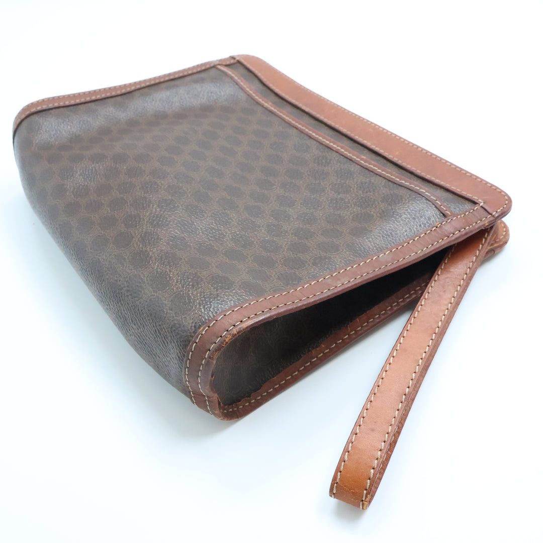 Celine Macadam Coated Canvas Clutch Bag