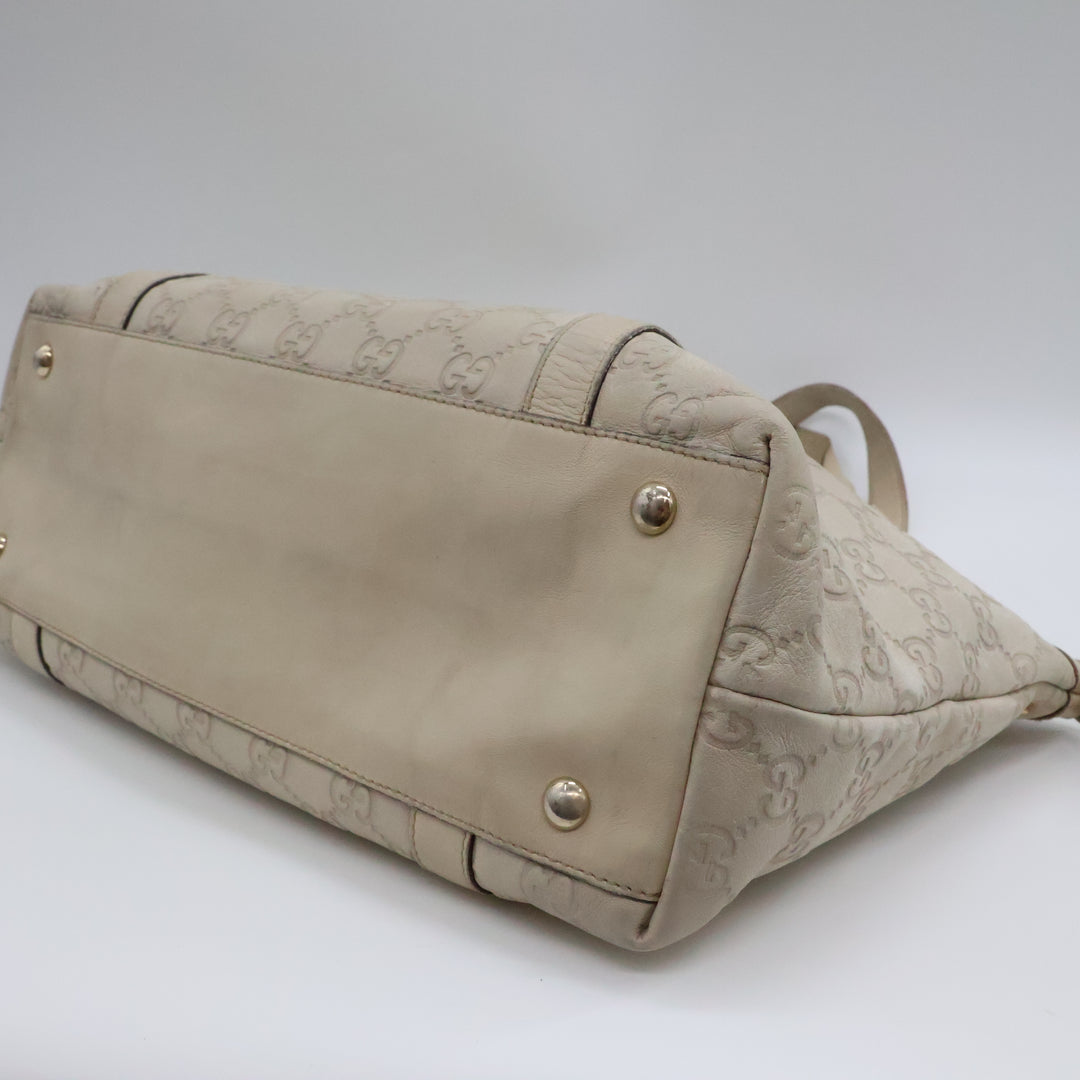 Gucci GG Guccissima Beige Abbey D-Ring Tote Handbag